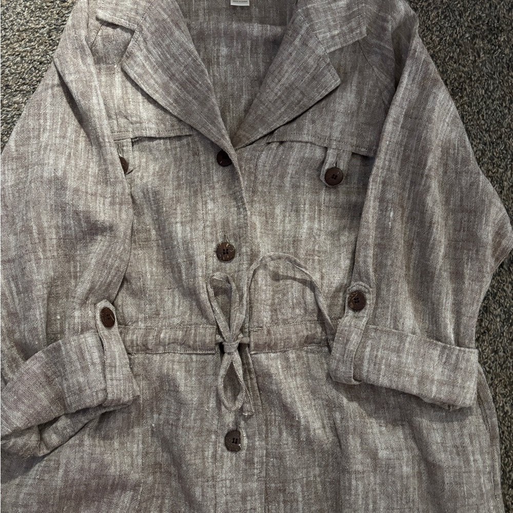 Women's Gray Linen Jacket